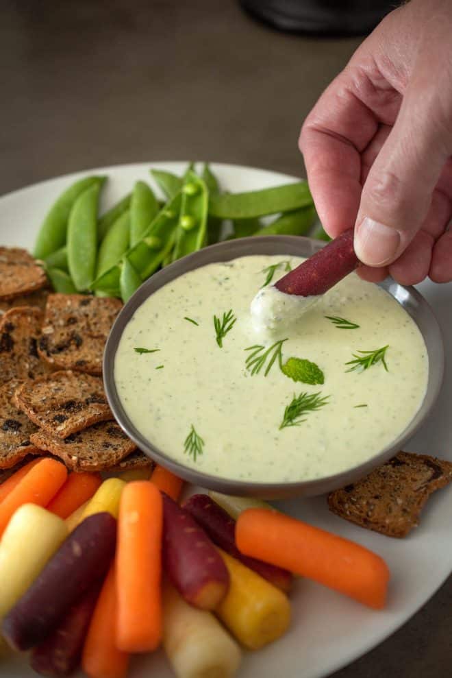 Dipping a carrot