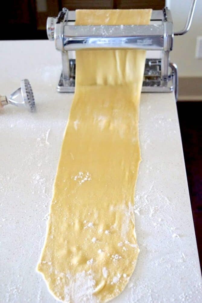 Using a pasta maker to roll out pasta dough